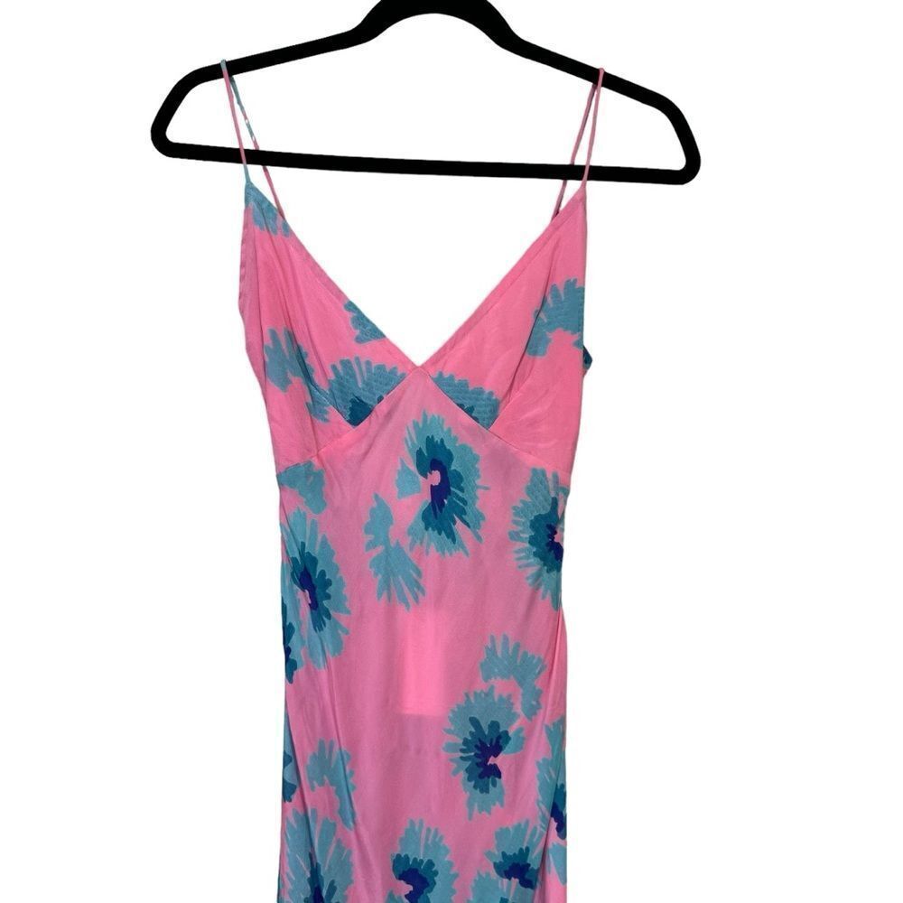 NEW Banjanan Aurora Maxi Slip Dress Pink Blue Floral Silk Size XS - Picture 7 of 11